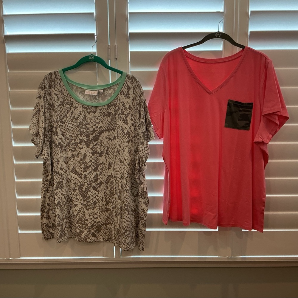 Belle by Kim Gravel Brown set of 2 Tops